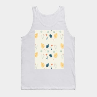 Flower and leaves pattern Tank Top